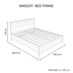 4 Pieces Bedroom Suite Metal Legs Queen Oak Colour Bed, Bedside Table & Tallboy