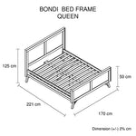 Queen Size Bed Frame Wooden Ozzy Colour