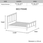 King Size White Ash Bed Frame, Solid Acacia Wood Veneer