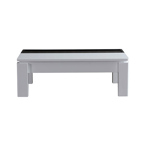 High Gloss Coffee Table With Lift Up Top, Black & White