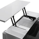 High Gloss Coffee Table With Lift Up Top, Black & White