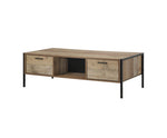 Coffee Table 2 Drawers Particle Board Storage In Oak
