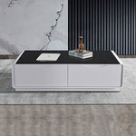 sophisticated Coffee Table - Black Glass & White