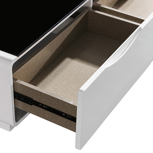 sophisticated Coffee Table - Black Glass & White