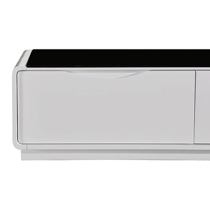 sophisticated Coffee Table - Black Glass & White
