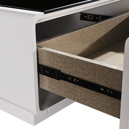 sophisticated Coffee Table - Black Glass & White