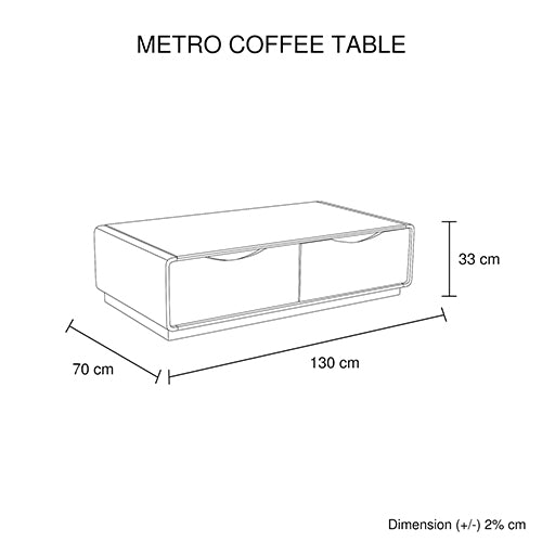sophisticated Coffee Table - Black Glass & White