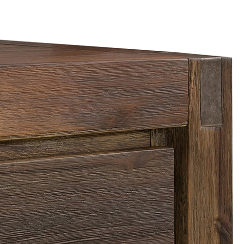 Coffee Table Solid Acacia Wood & Veneer 2 Drawers Storage Chocolate Colour