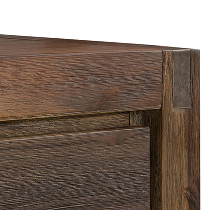 Coffee Table Solid Acacia Wood & Veneer 2 Drawers Storage Chocolate Colour