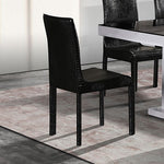 Comfortable Leatherette Seat Dining Chair Black Colour