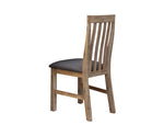 2X Wooden Frame Leatherette In Solid Wood Acacia & Veneer Dining Chairs In Oak