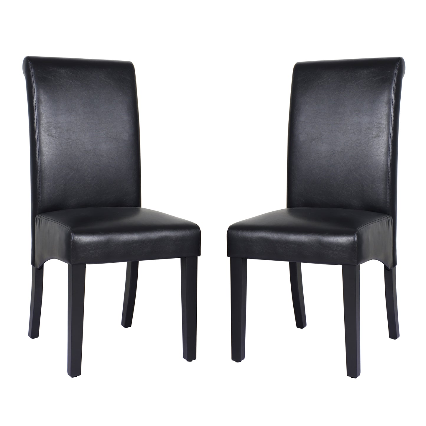 Swiss Wooden Dining Chairs Black 2x