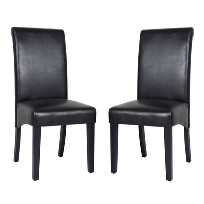 Swiss Wooden Dining Chairs Black 2x