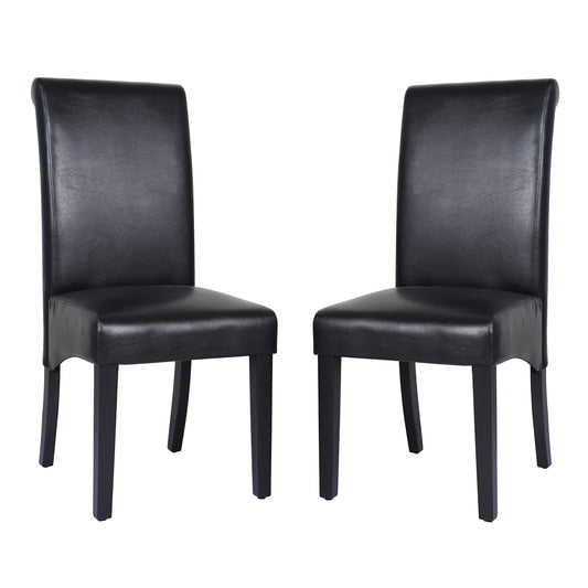 Swiss Wooden Dining Chairs Black 2x