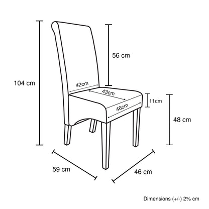 Swiss Wooden Dining Chairs Black 2x