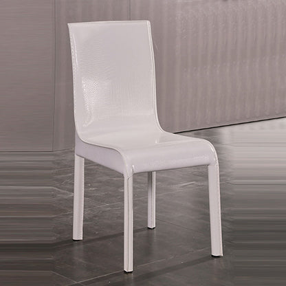 7 Pieces Dining Suite Dining Table & 6X  White Chairs in Rectangular Shape High Glossy MDF Wooden Base Combination of Blac...