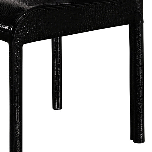 7 Pieces Dining Suite Dining Table & 6X  White Chairs in Rectangular Shape High Glossy MDF Wooden Base Combination of Blac...