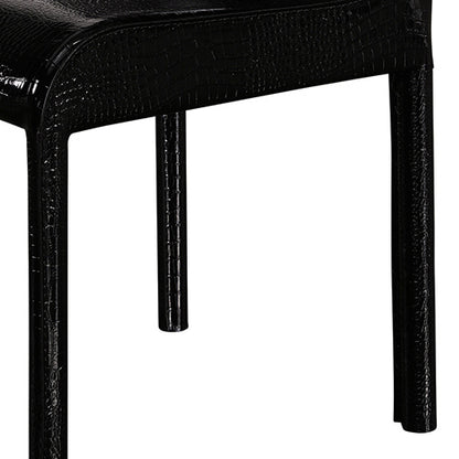 7 Pieces Dining Suite Dining Table & 6X  White Chairs in Rectangular Shape High Glossy MDF Wooden Base Combination of Blac...