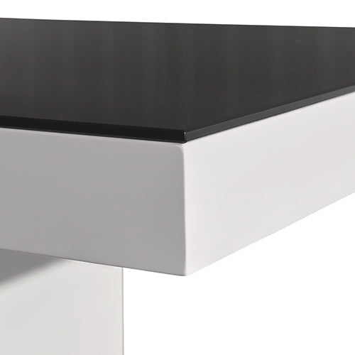 Rectangular High Gloss Dining Table, Black & White