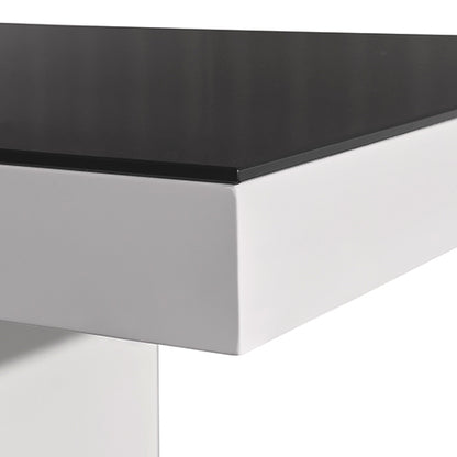 Rectangular High Gloss Dining Table, Black & White