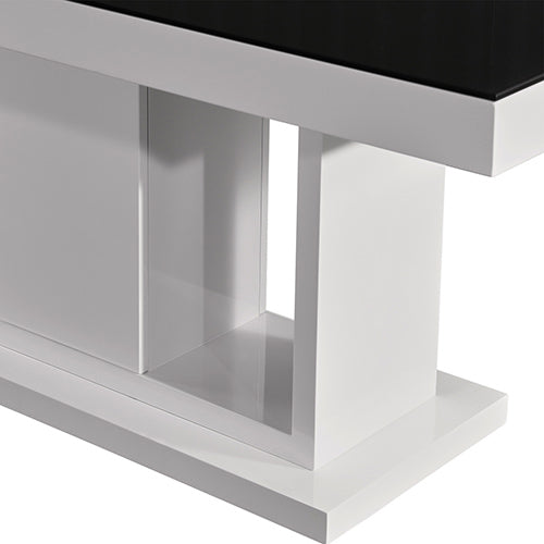 Rectangular High Gloss Dining Table, Black & White