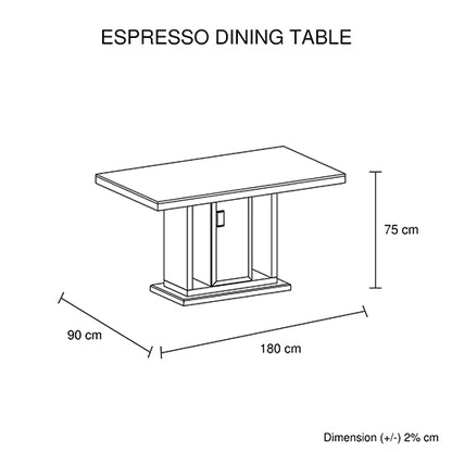 Rectangular High Gloss Dining Table, Black & White