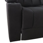 Fabric Black Headrest Padded Seat Recliner Sofa 3R