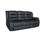 Luxurious Recliner Pu Leather 3R sofa-Black