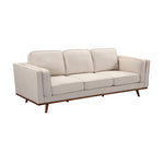 Beige Fabric 3+2 Seater Sofa With Wooden Frame