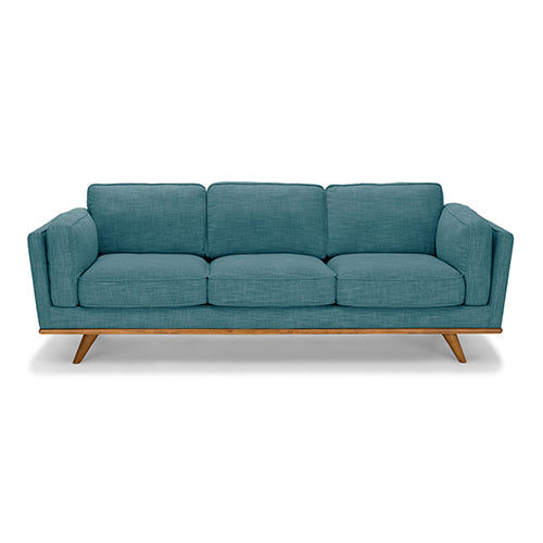  Teal Fabric 3+2 Seater Sofa With Wooden Frame