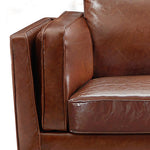 Brown Leather 3+2+1 Seater Sofa With Wooden Frame