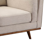 1 Seater Fabric Cushions Modern Sofa Beige Colour