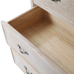 Tallboy Oak Wood Plywood Veneer White Washed Finish Storage Drawers