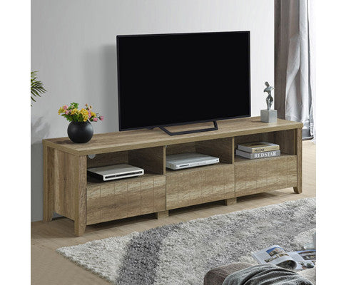  Oak Tv Cabinet Entertainment Unit With 3 Drawers And Shelf