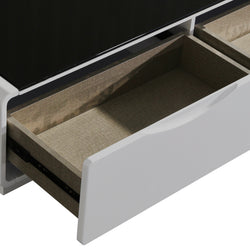 High Gloss Tv Cabinet With 3 Drawers, Black & White