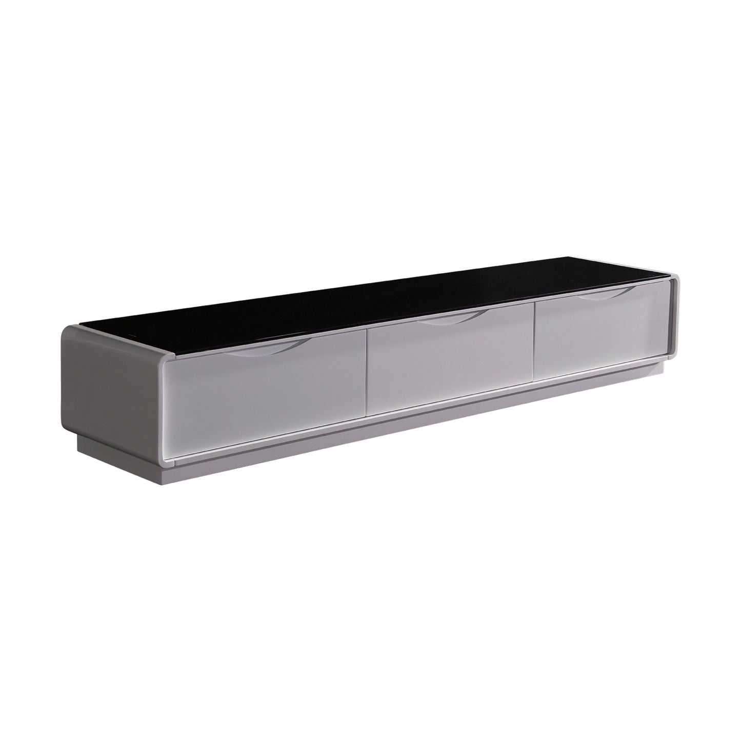 High Gloss Tv Cabinet With 3 Drawers, Black & White