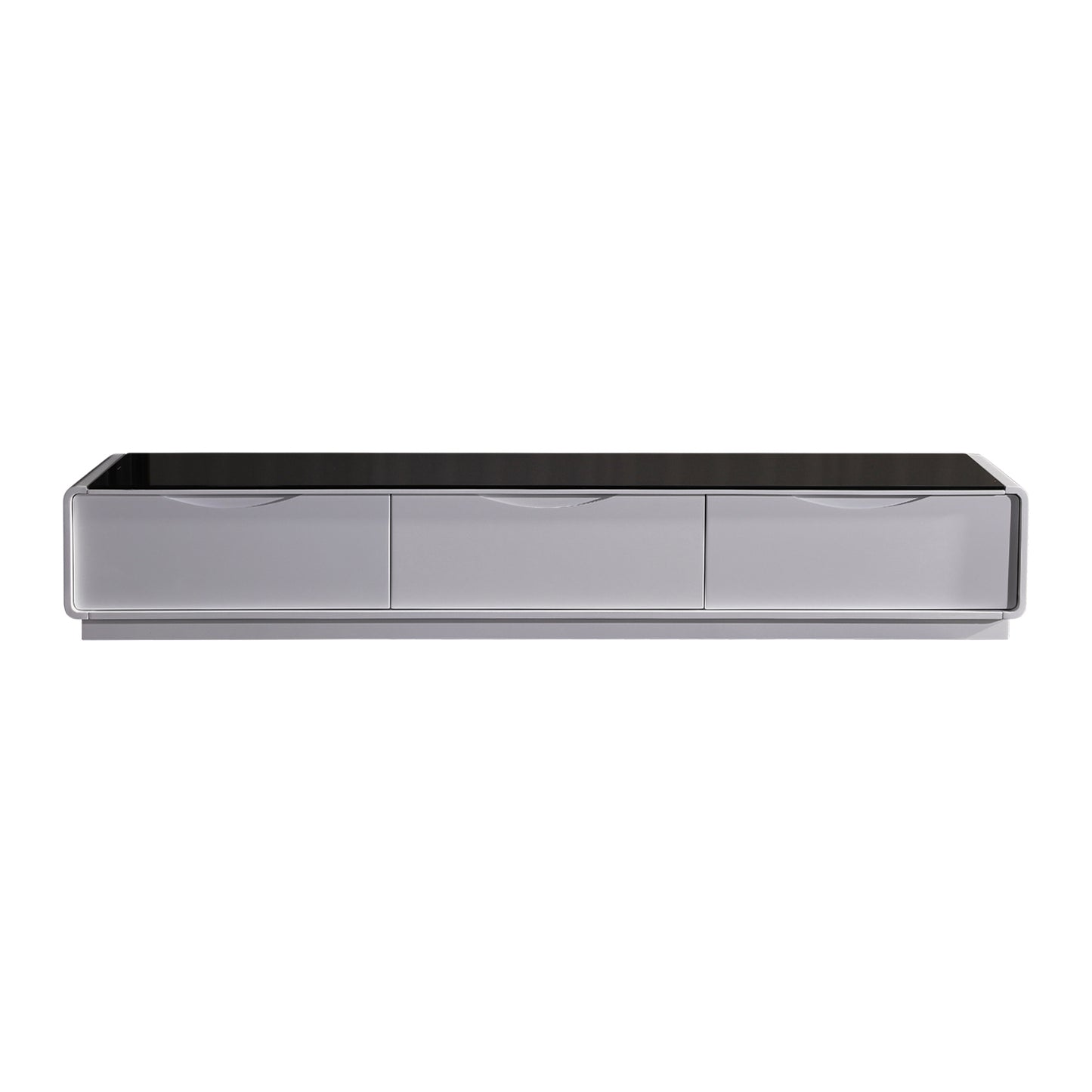 High Gloss Tv Cabinet With 3 Drawers, Black & White