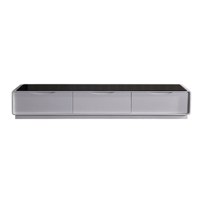 High Gloss Tv Cabinet With 3 Drawers, Black & White