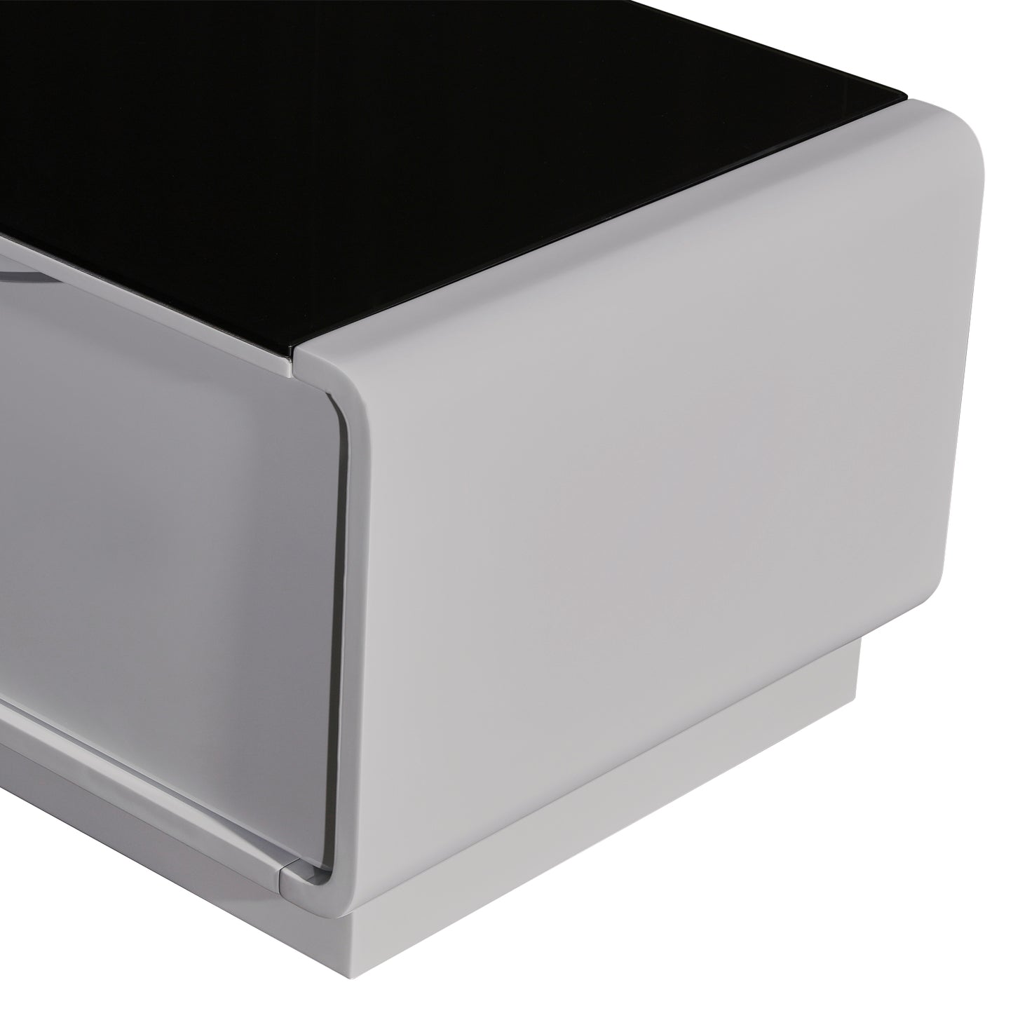 High Gloss Tv Cabinet With 3 Drawers, Black & White
