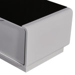 Smart Storage TV Cabinet Black Glass & White Painting