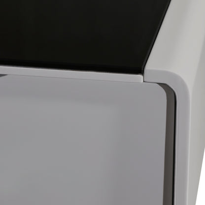 High Gloss Tv Cabinet With 3 Drawers, Black & White