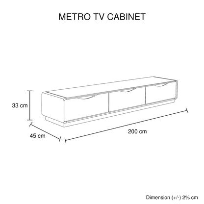 High Gloss Tv Cabinet With 3 Drawers, Black & White