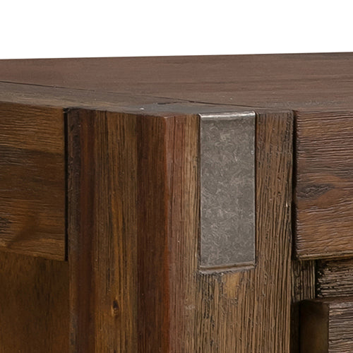 TV Cabinet with 3 Storage Drawers with Shelf Solid Acacia Wooden Chocolate