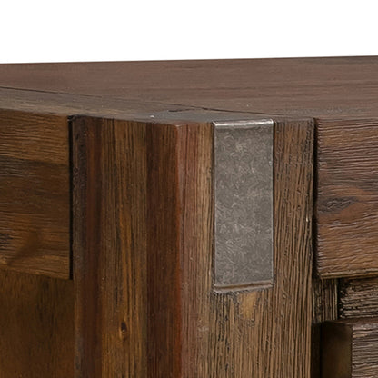 TV Cabinet with 3 Storage Drawers with Shelf Solid Acacia Wooden Chocolate