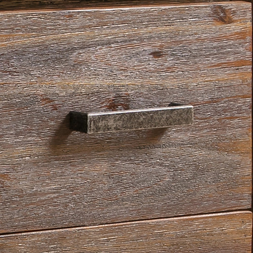 TV Cabinet with 3 Storage Drawers with Shelf Solid Acacia Wooden Chocolate