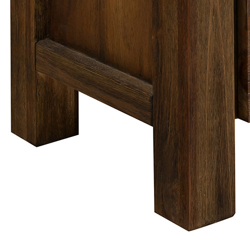 TV Cabinet with 3 Storage Drawers with Shelf Solid Acacia Wooden Chocolate
