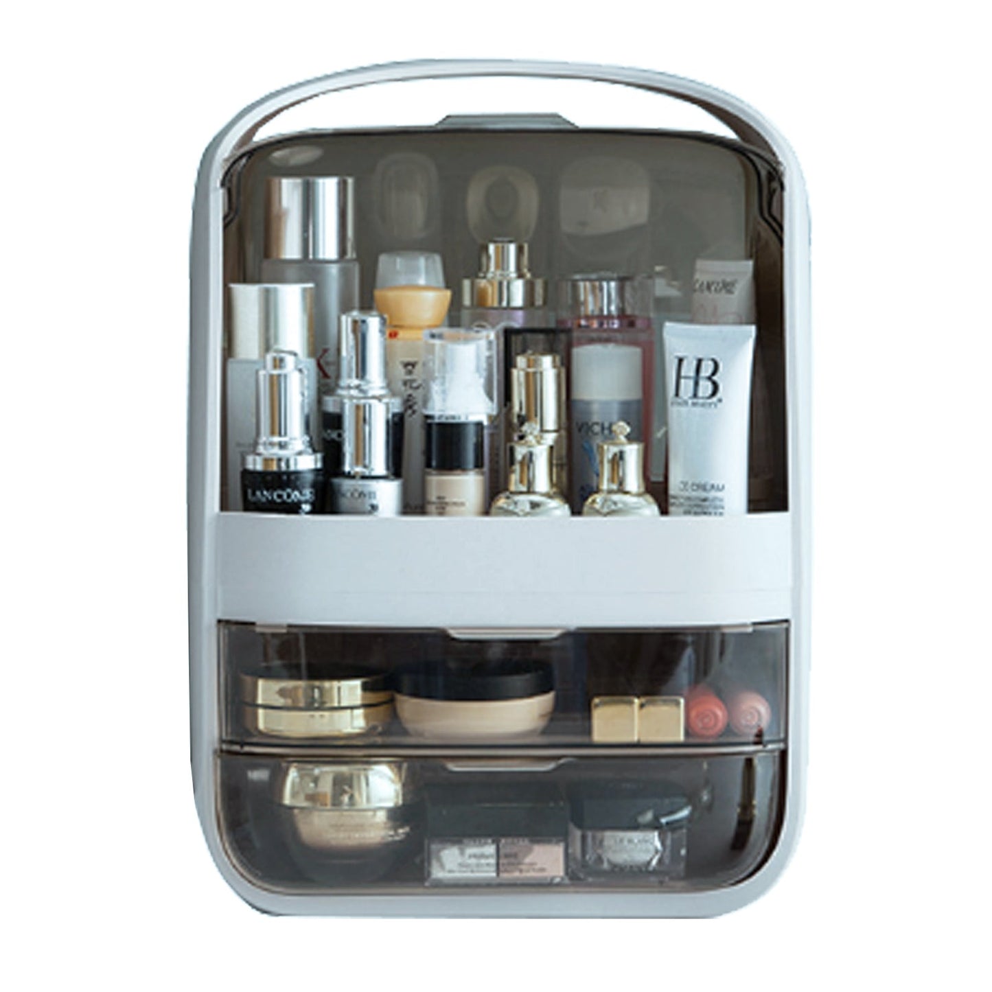 Cosmetics Storage Boxes Jewelry Case White-Pink