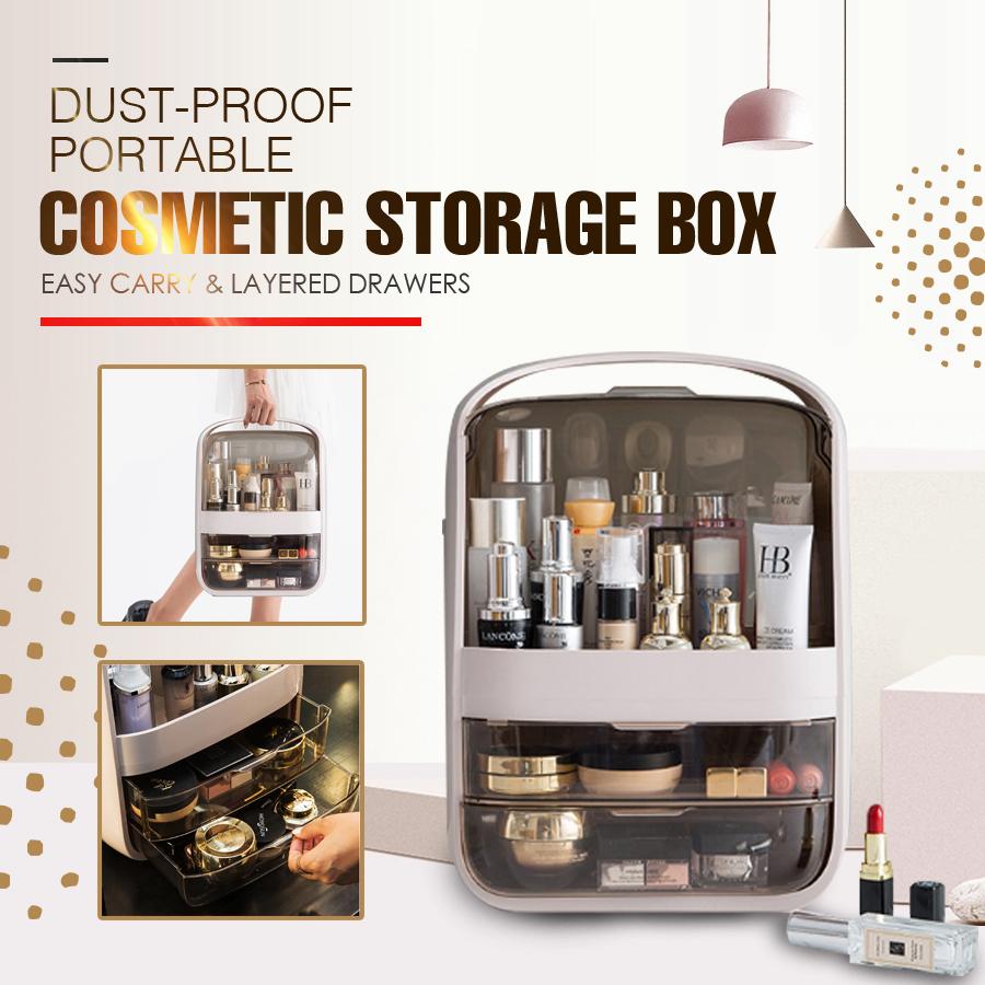 Cosmetics Storage Boxes Jewelry Case White-Pink