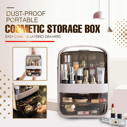 Cosmetics Storage Boxes Jewelry Case White-Pink