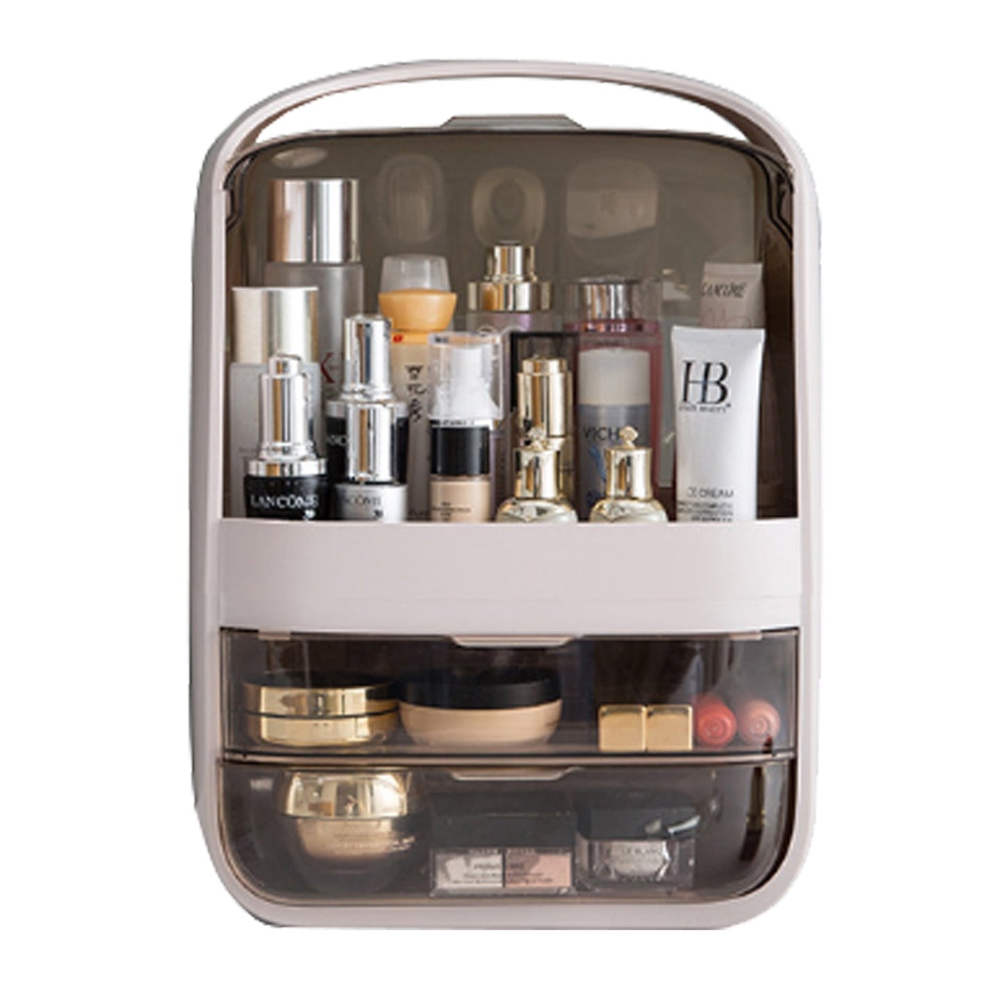 Cosmetics Storage Boxes Jewelry Case White-Pink